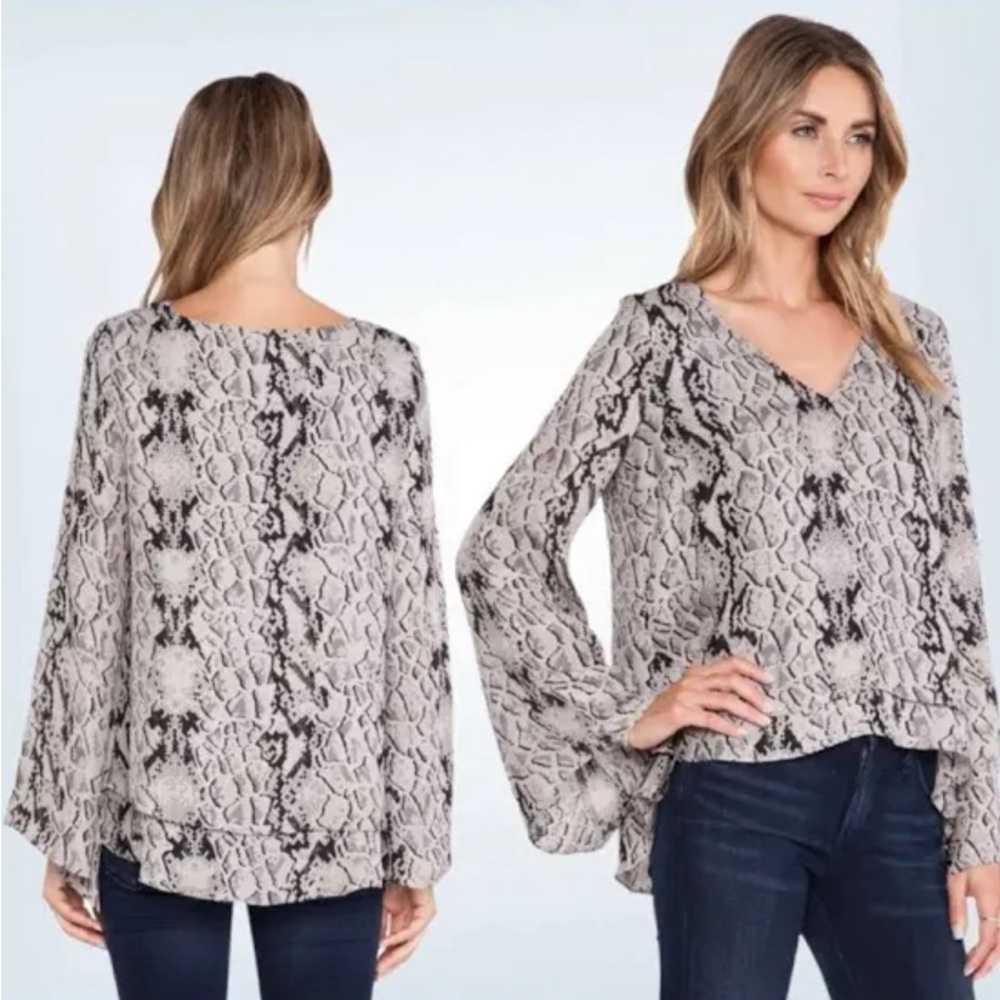 PARKER Layered Asymmetrical V-neck Top